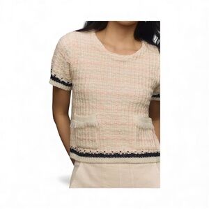 By Anthropologie Size S Tweed Sweater Tee